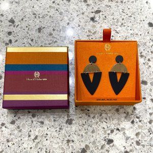 NWT - House of Harlow 1960 Black and Gold Earrings